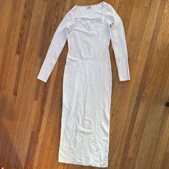 Staud Cream Long Sleeve Dress - Picture 3 of 7